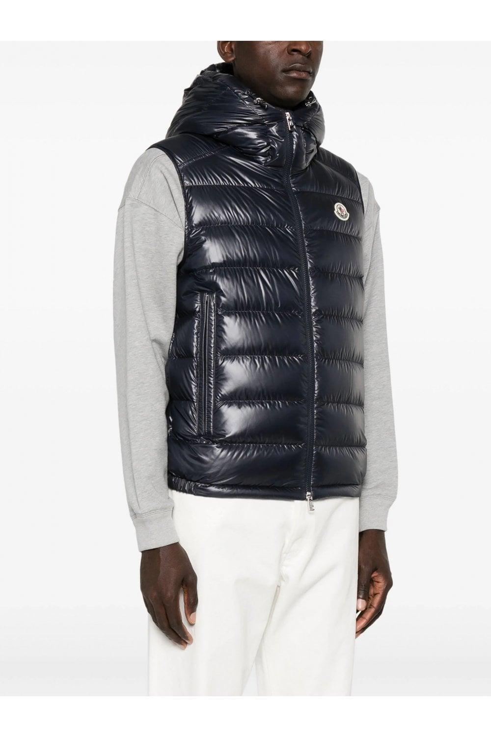 MONCLER Barant Blue Polyester Vest Product Image