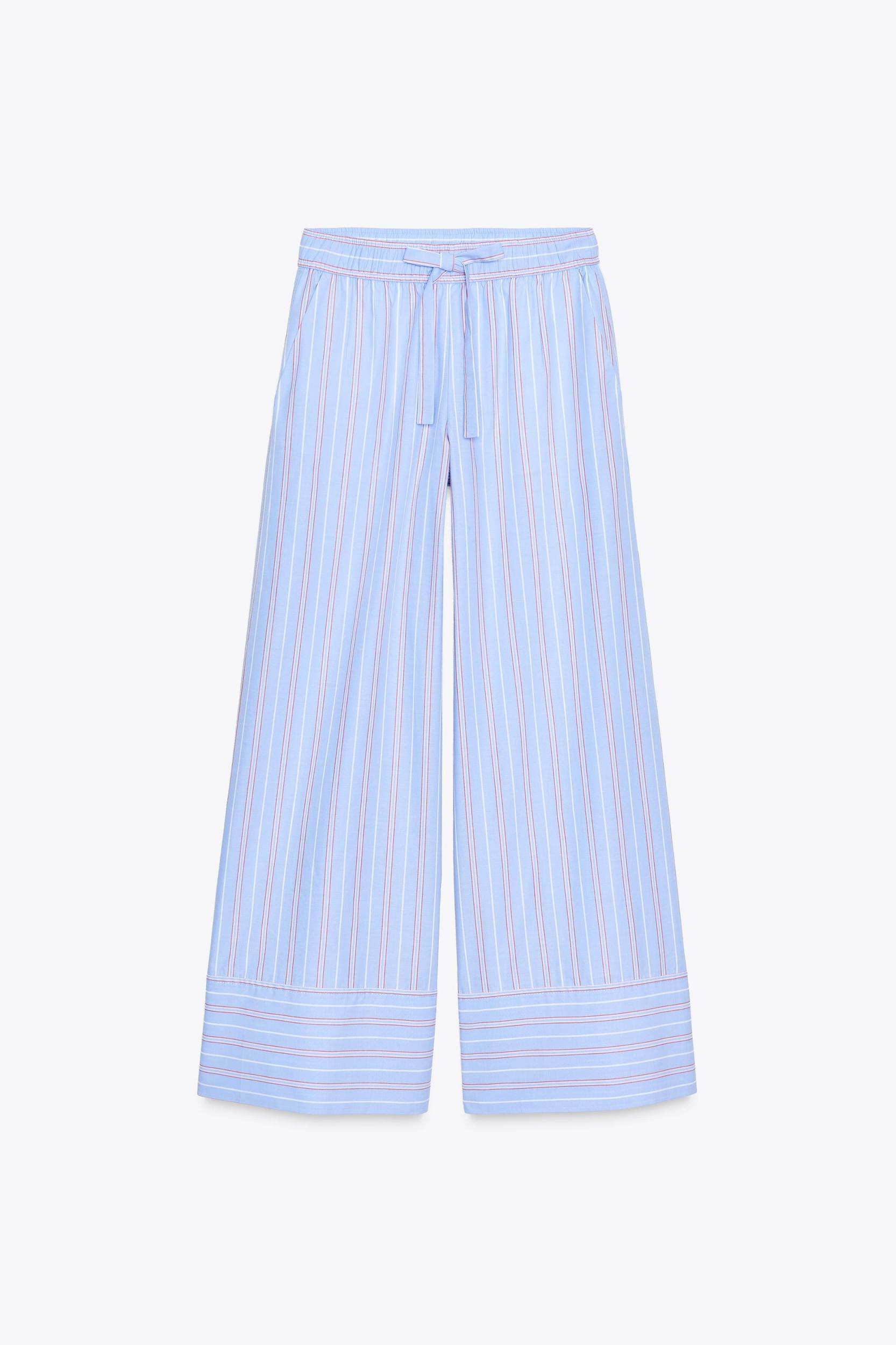 STRIPED POPLIN PANTS Product Image