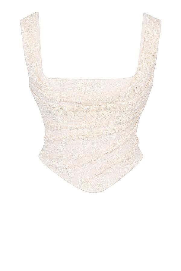 Una Vintage Cream Lace Corset Product Image