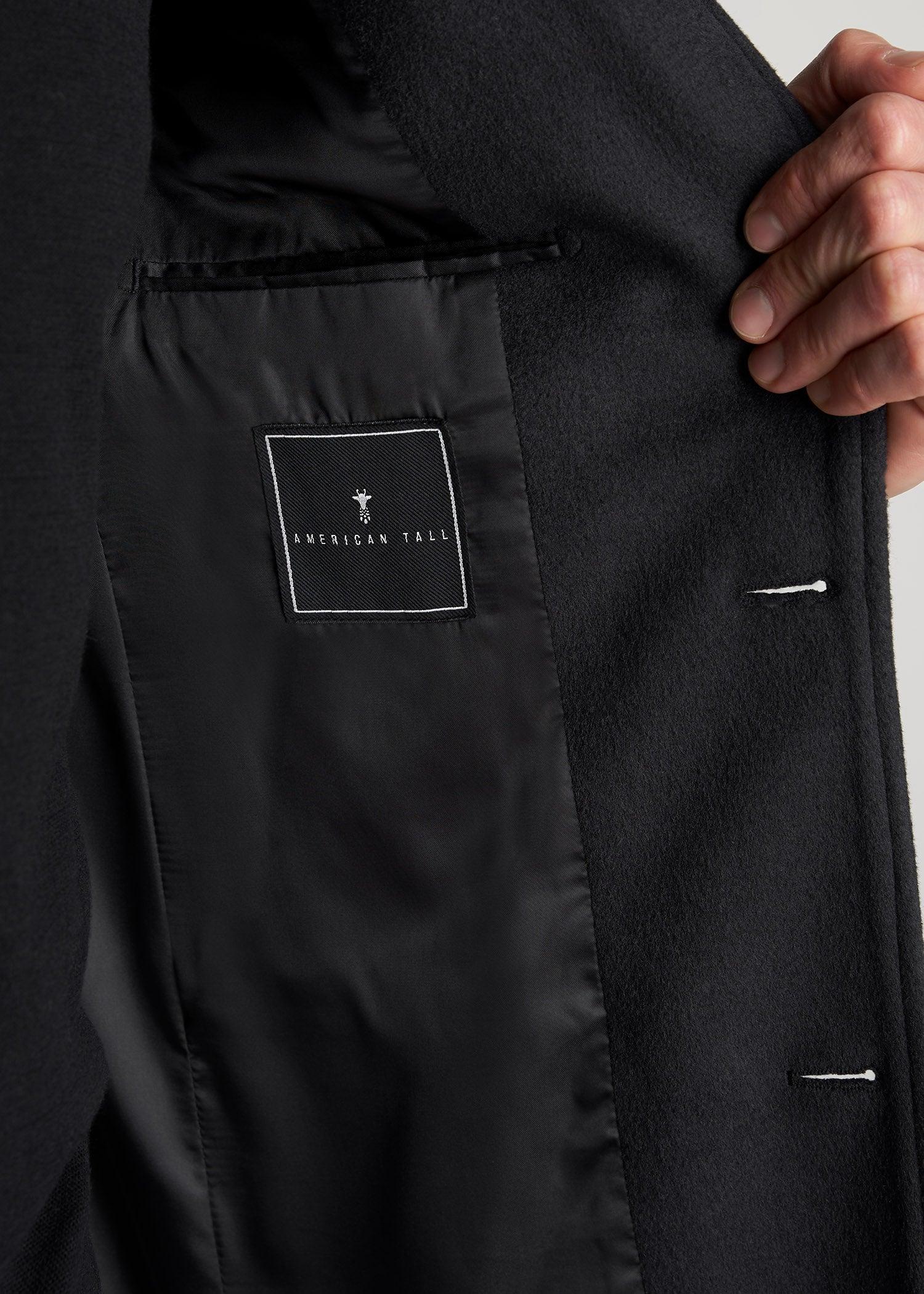 Wool Coat for Tall Men in Charcoal Mix Product Image