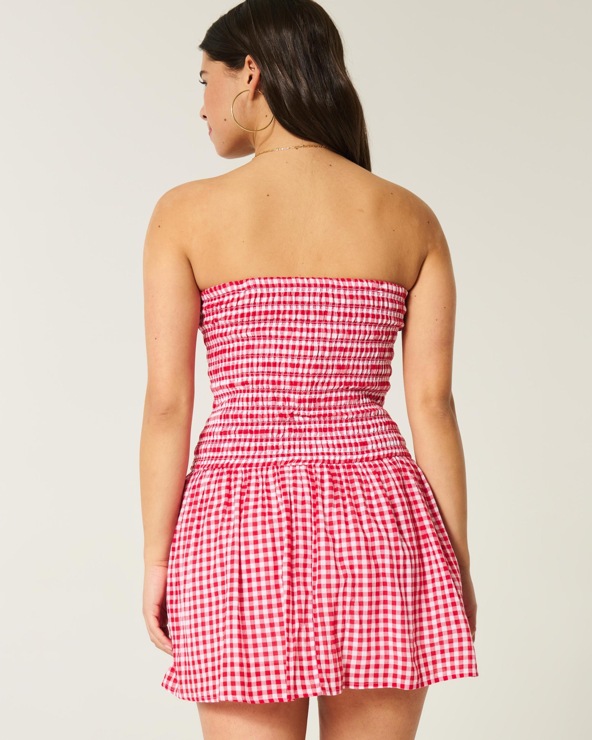 Strapless Smocked Bodice Mini Dress Product Image