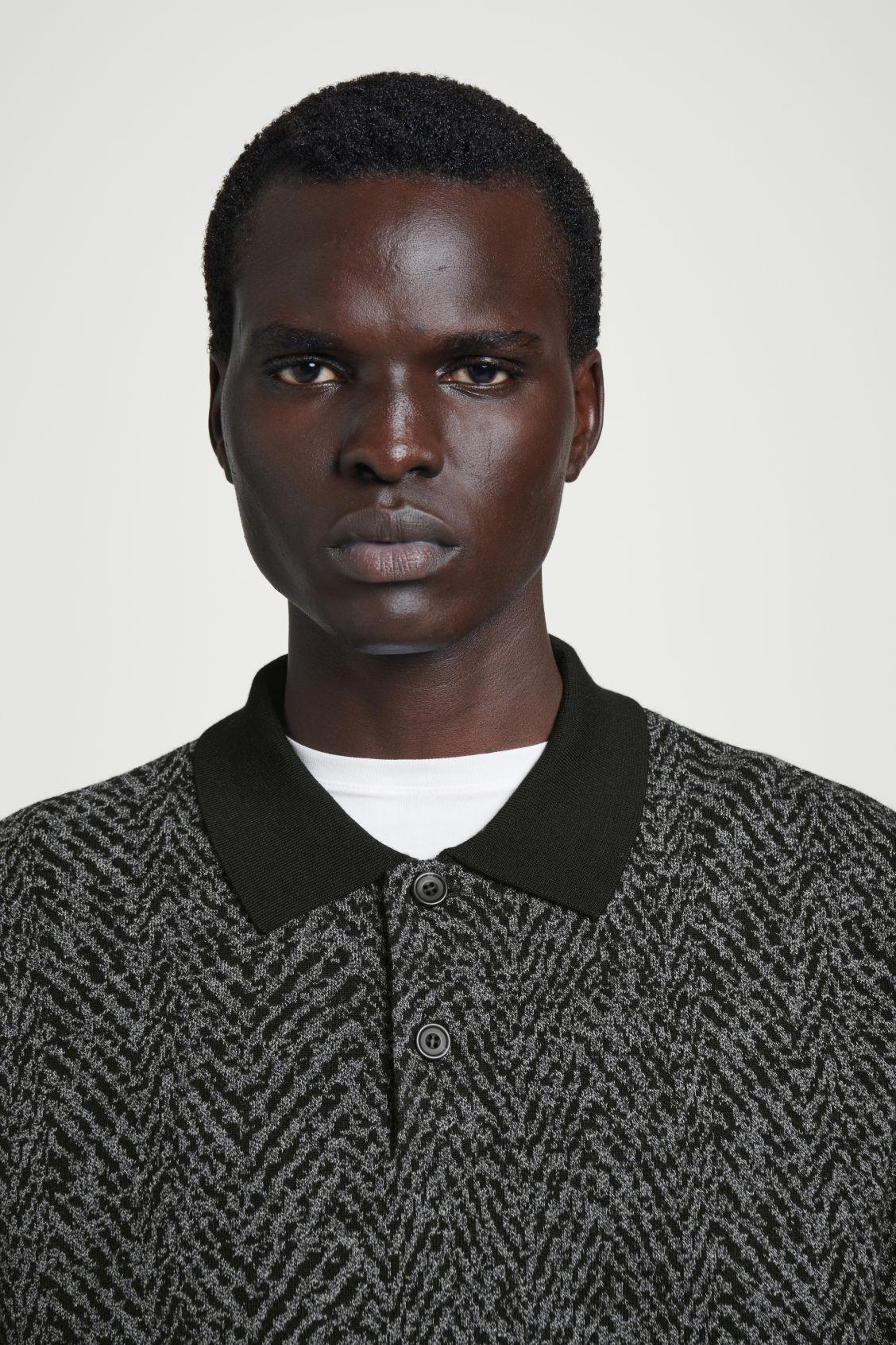 HERRINGBONE WOOL POLO SHIRT Product Image