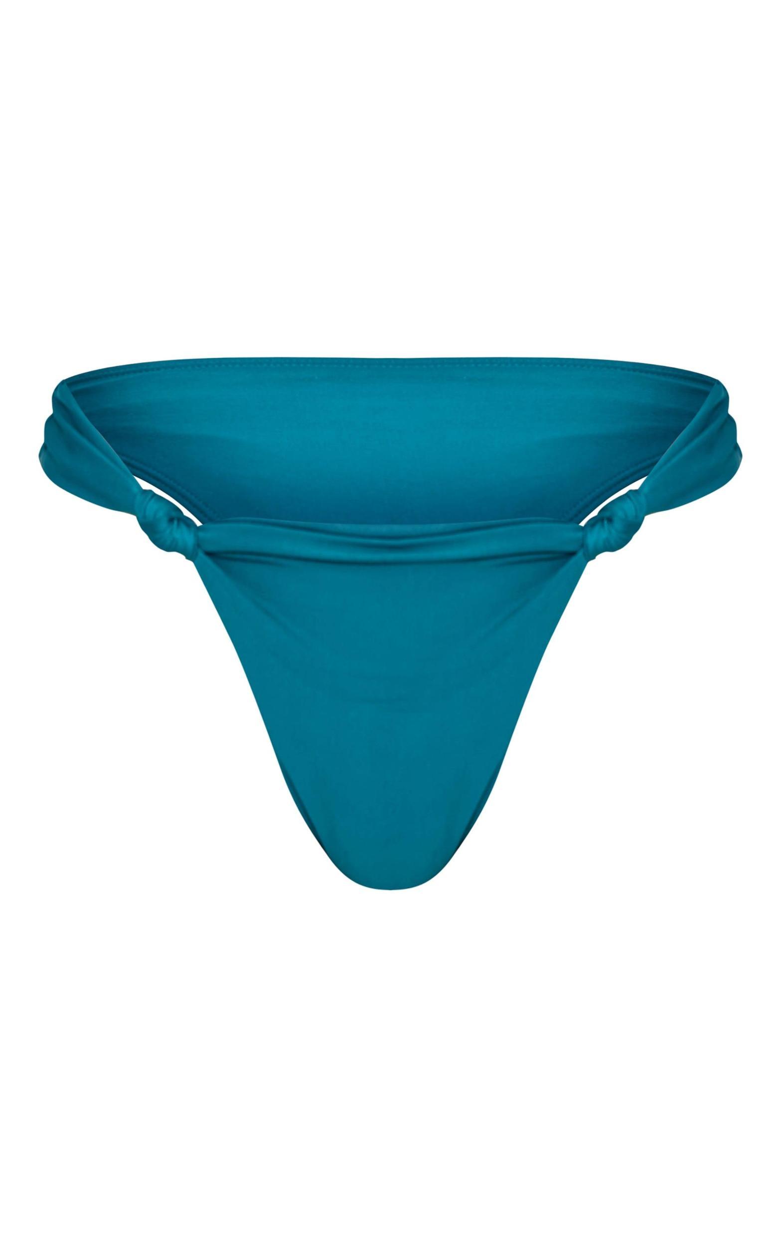Teal Ruched Knot Bikini Bottoms Product Image