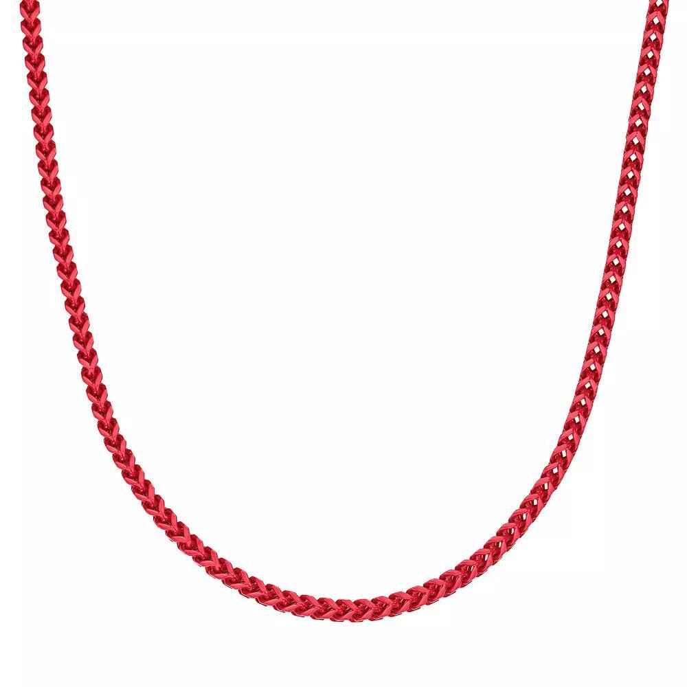 Men's LYNX Red Acrylic Stainless Steel Franco Chain Necklace, Size: 30", Red Tone Product Image