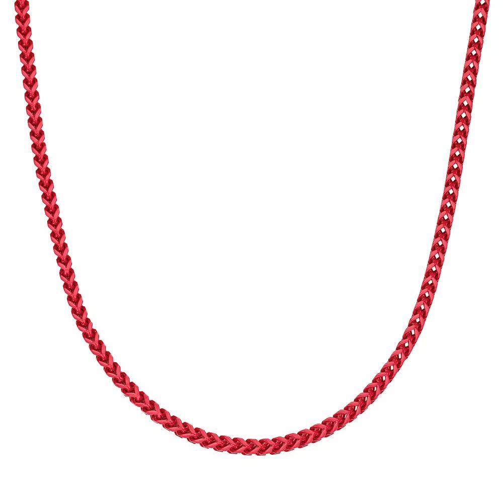 Men's LYNX Red Acrylic Stainless Steel Franco Chain Necklace, Size: 30", Red Tone Product Image