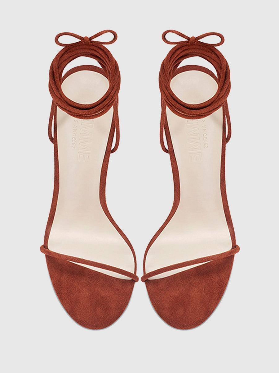 Barely There Lace Up Heel - Choco Product Image