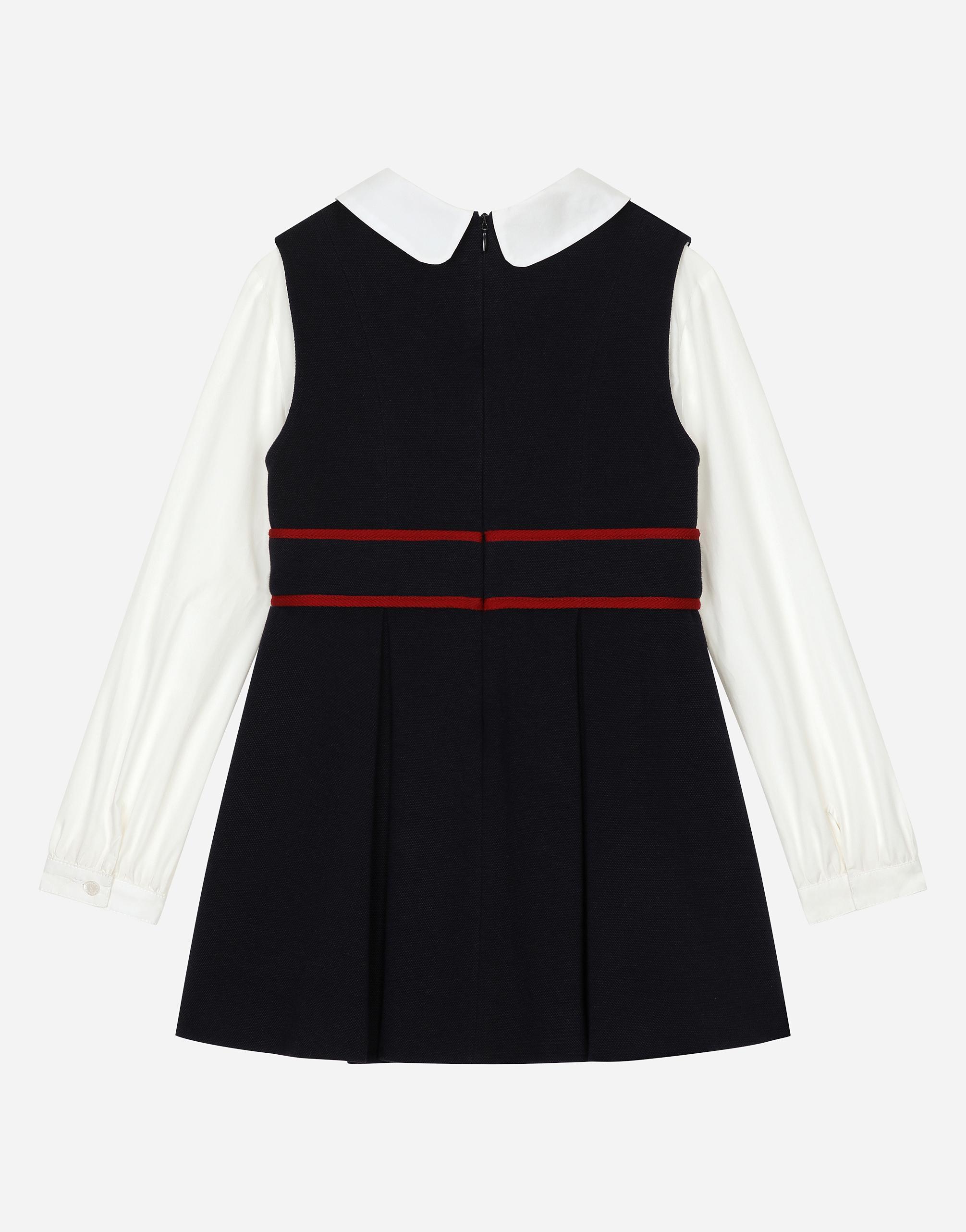 DOLCE & GABBANA Piqué And Poplin Dress In Blau Product Image