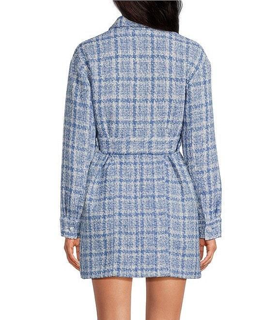 Gianni Bini Charlie Tweed Button Front Pocket Jacket Product Image