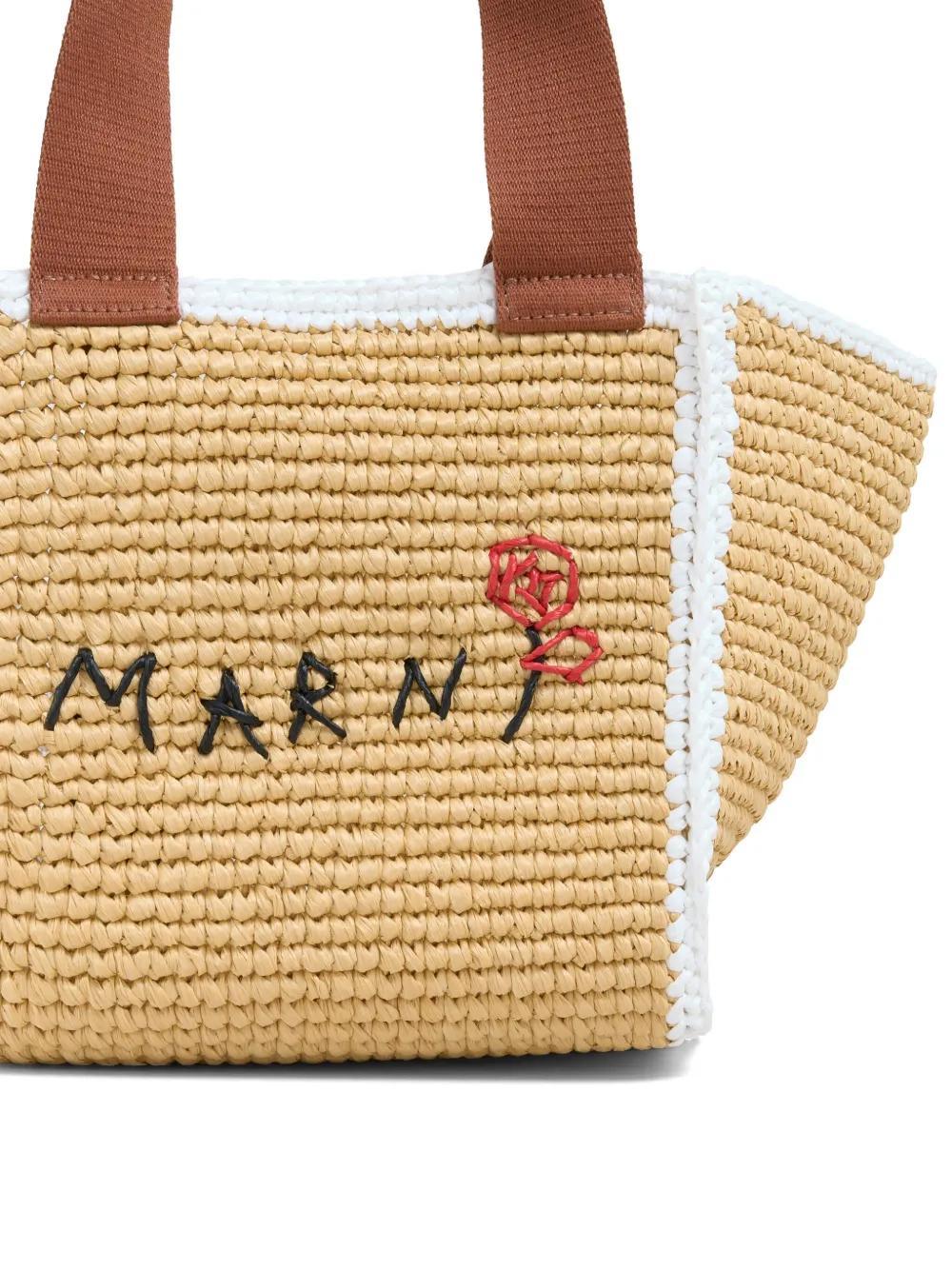 logo-embroidered woven tote bag Product Image