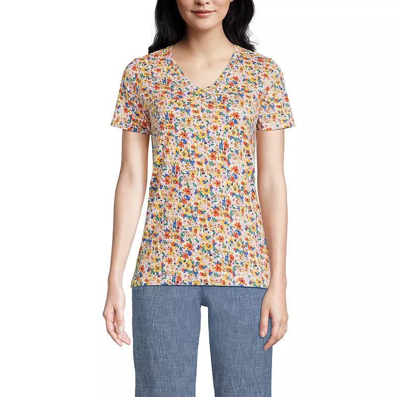 Women's Lands' End Relaxed-Fit Supima Cotton V-Neck Tee, Size: Small, Soft  Blue Product Image