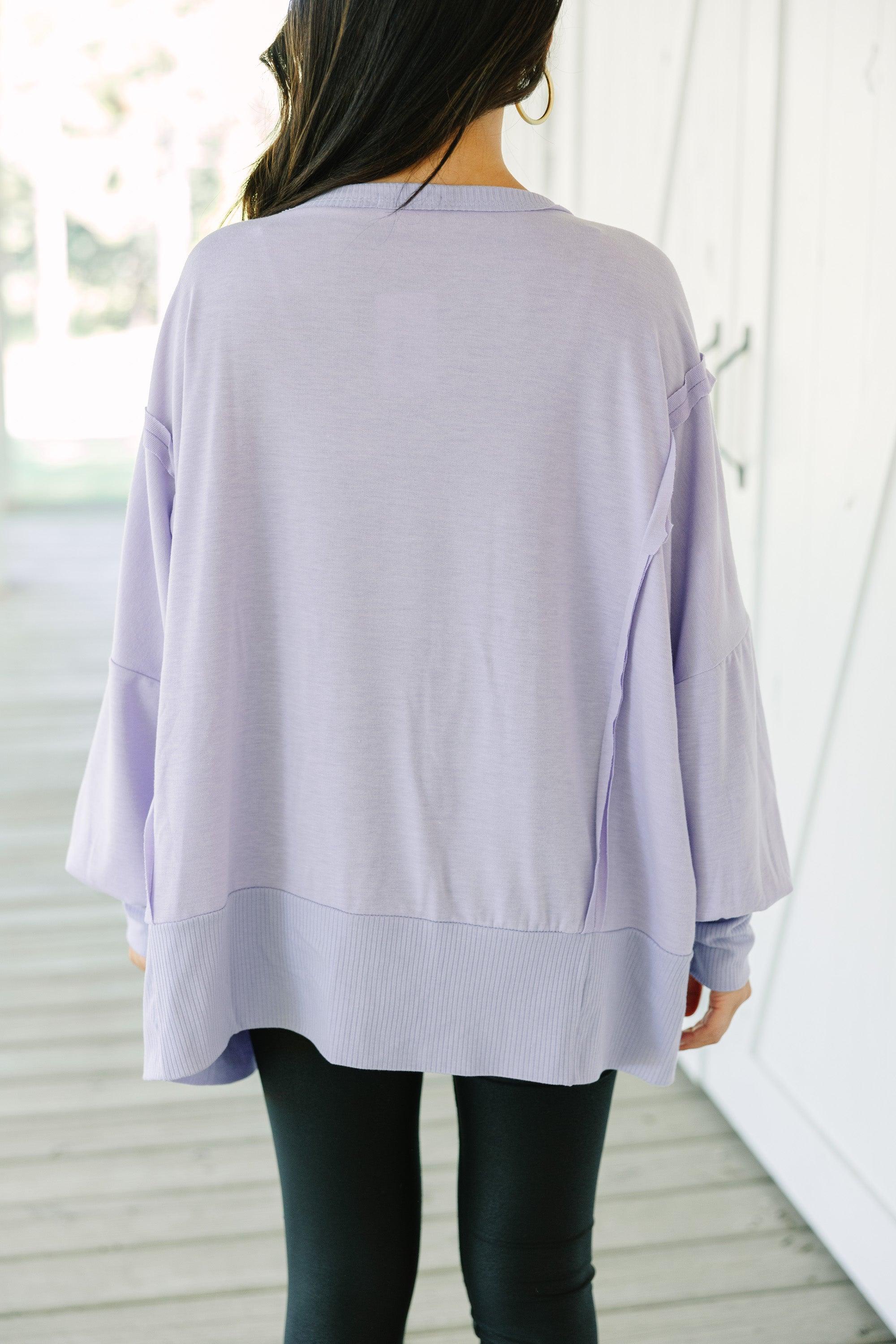 Let's Get Cozy Lavender Purple Pullover Female Product Image