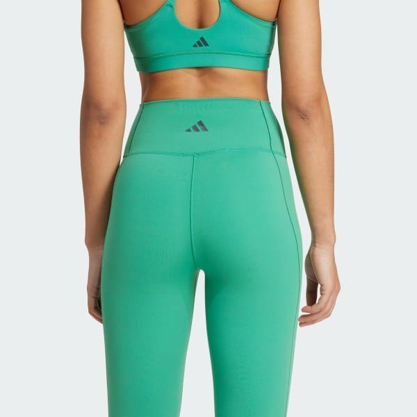 adidas All Me Flare Leggings Semi Court Green L Womens Product Image