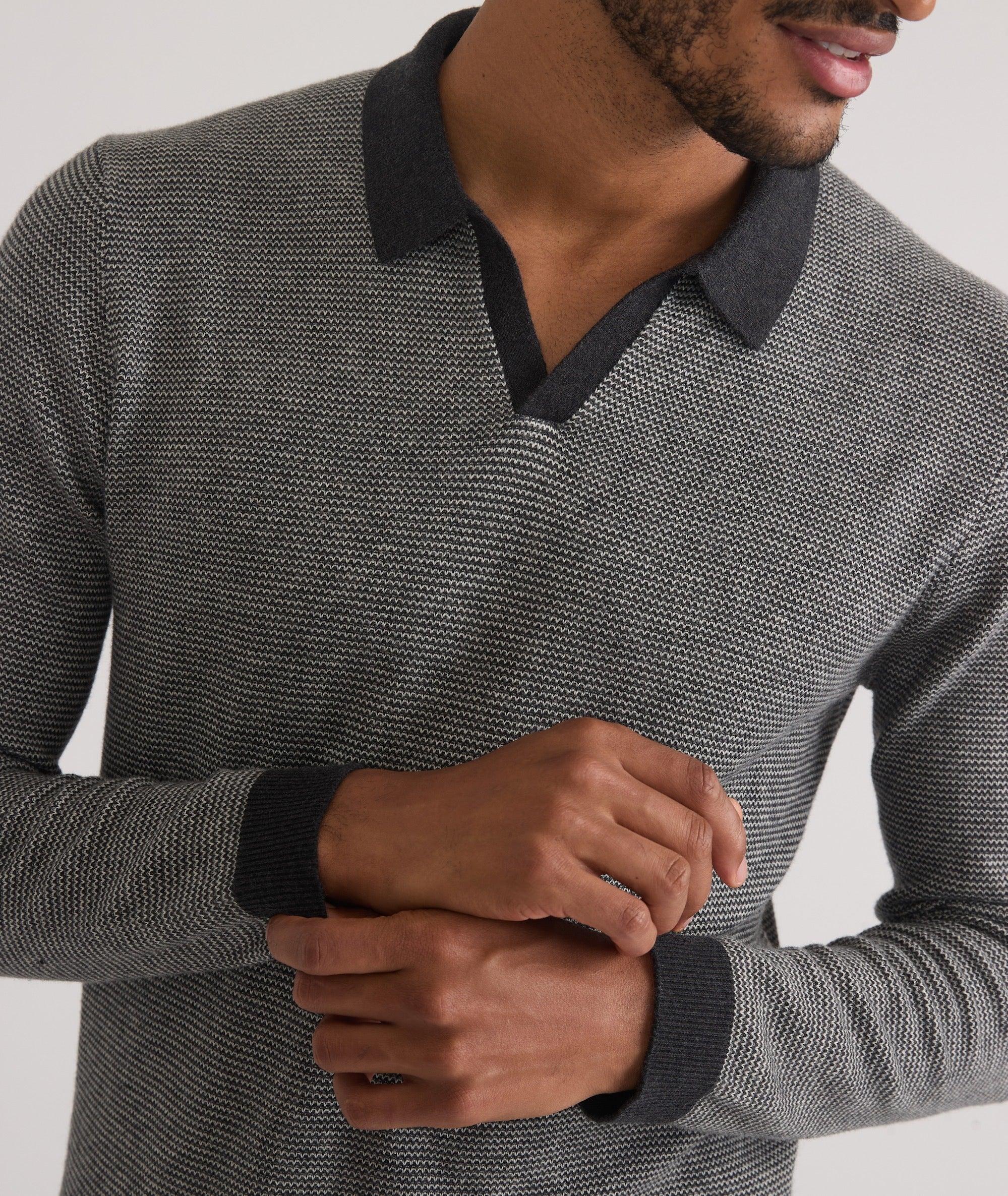 Liam Long Sleeve Sweater Polo Product Image