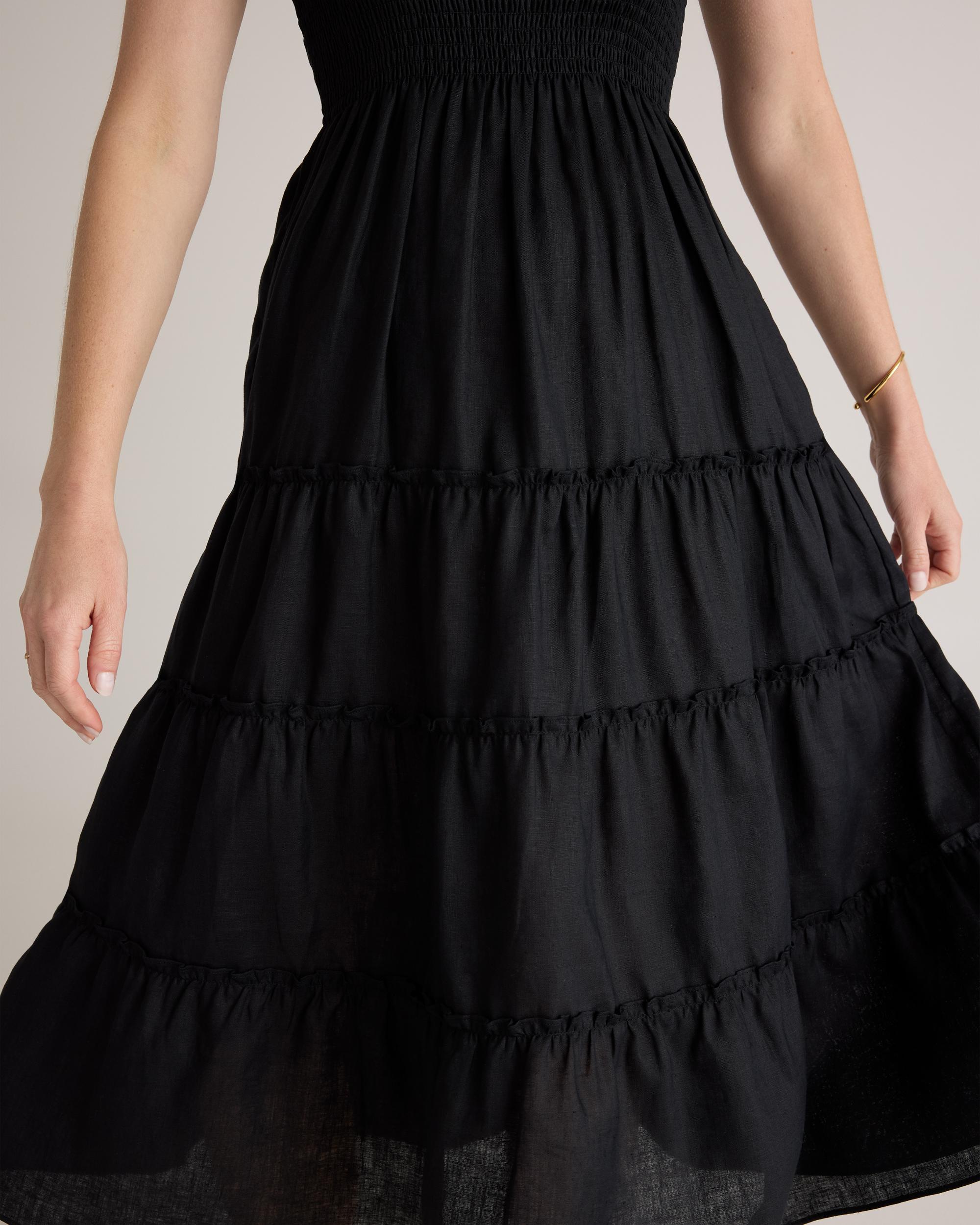 Quince | Women's 100% European Linen Smocked Midi Dress Size XS Product Image