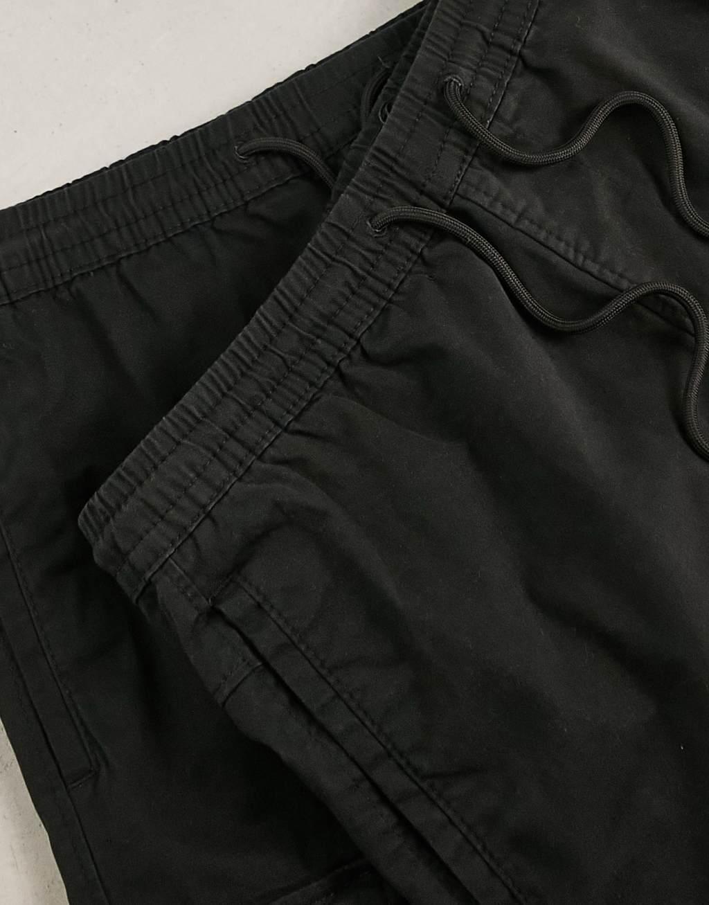 Pull&Bear 2 pack cargo pants in black Product Image