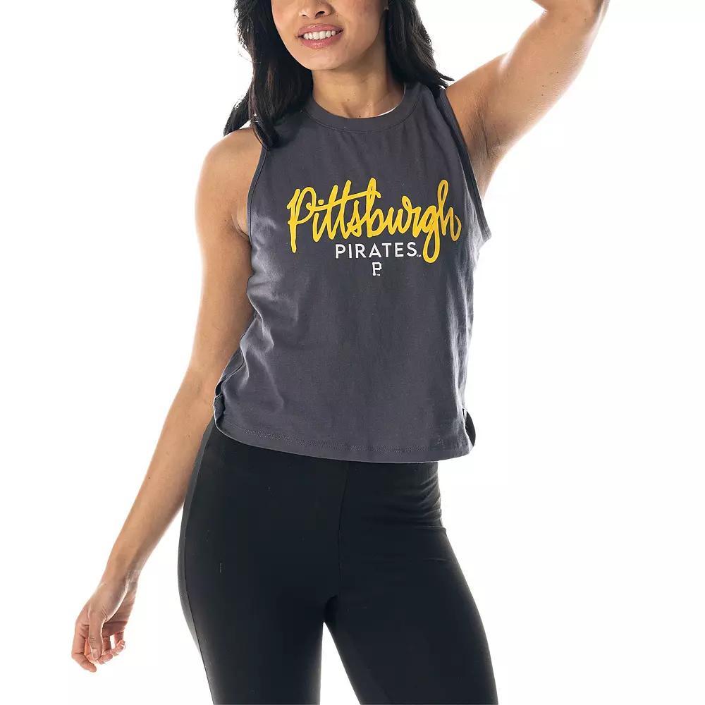 Women's The Wild Collective Charcoal Pittsburgh Pirates Side Knot Tank Top, Size: Medium Product Image