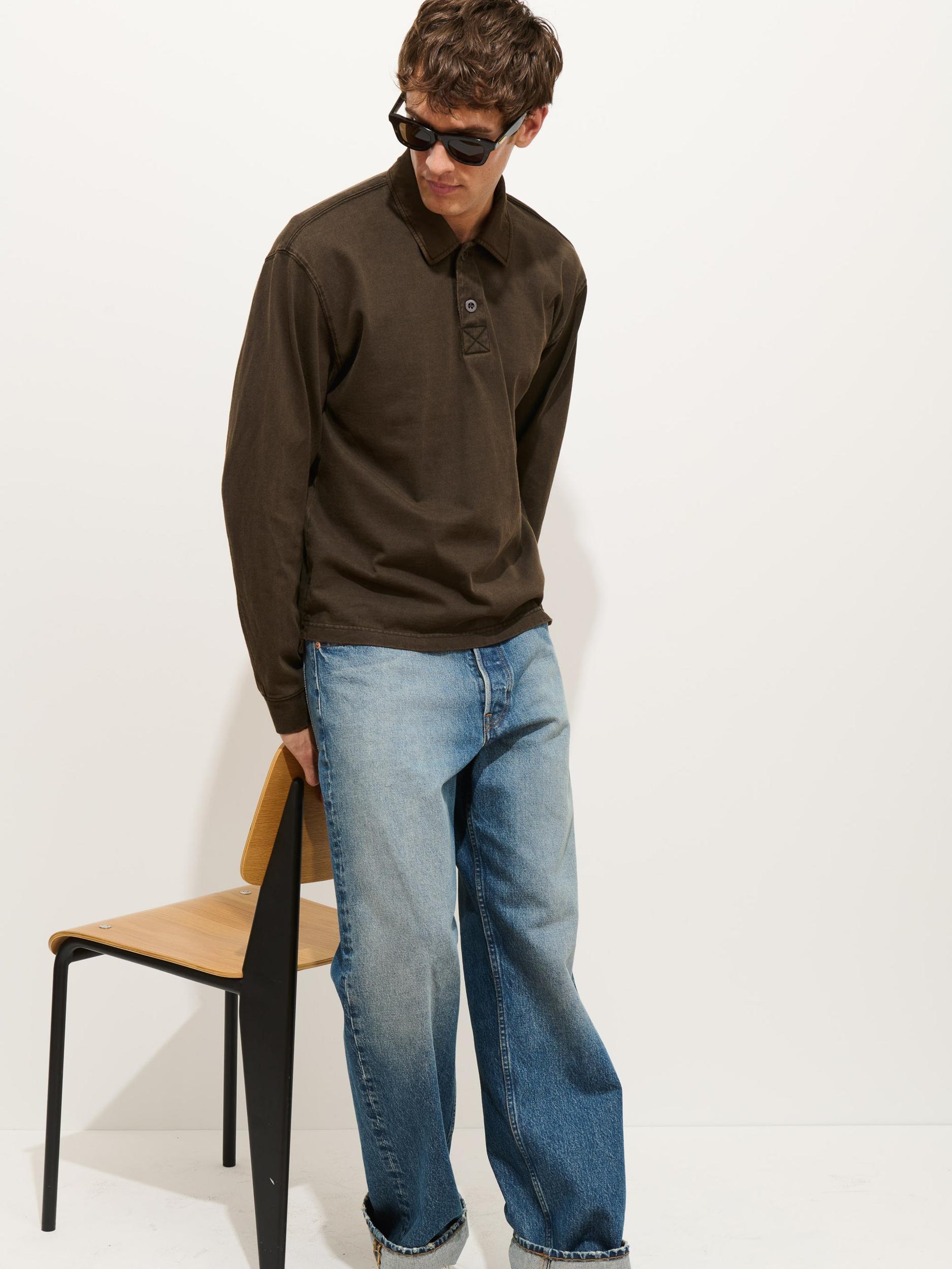 Garment Dyed Rugby Shirt In Cotton Jersey Product Image