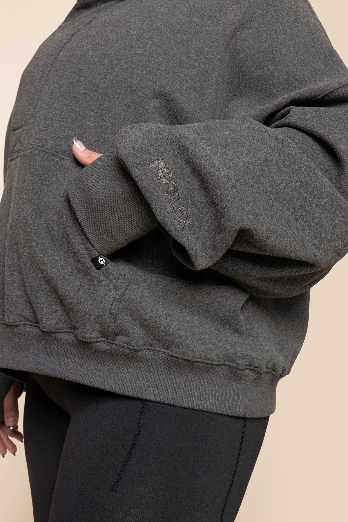 Ooey Gooey Half Zip Sweater - Charcoal Heather Product Image