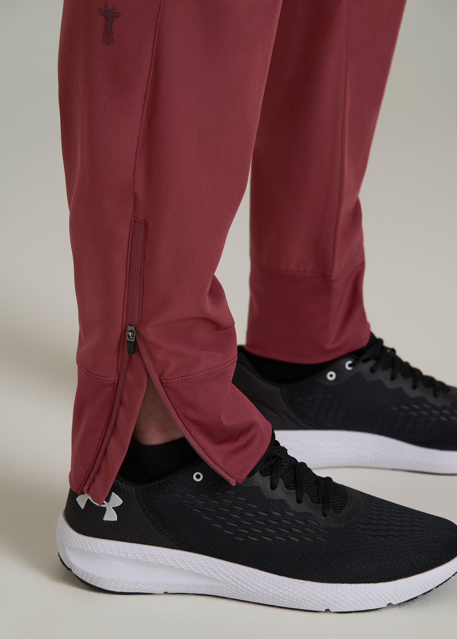 Featherweight Perforated Training Joggers for Tall Men in Oxblood Red Male Product Image