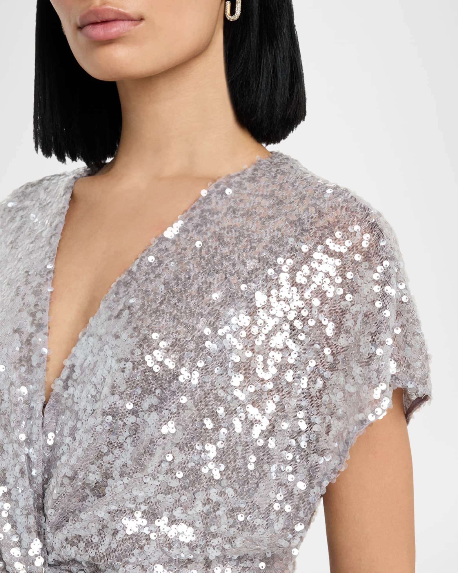 Jackie Twisted Sequined Midi Dress Product Image