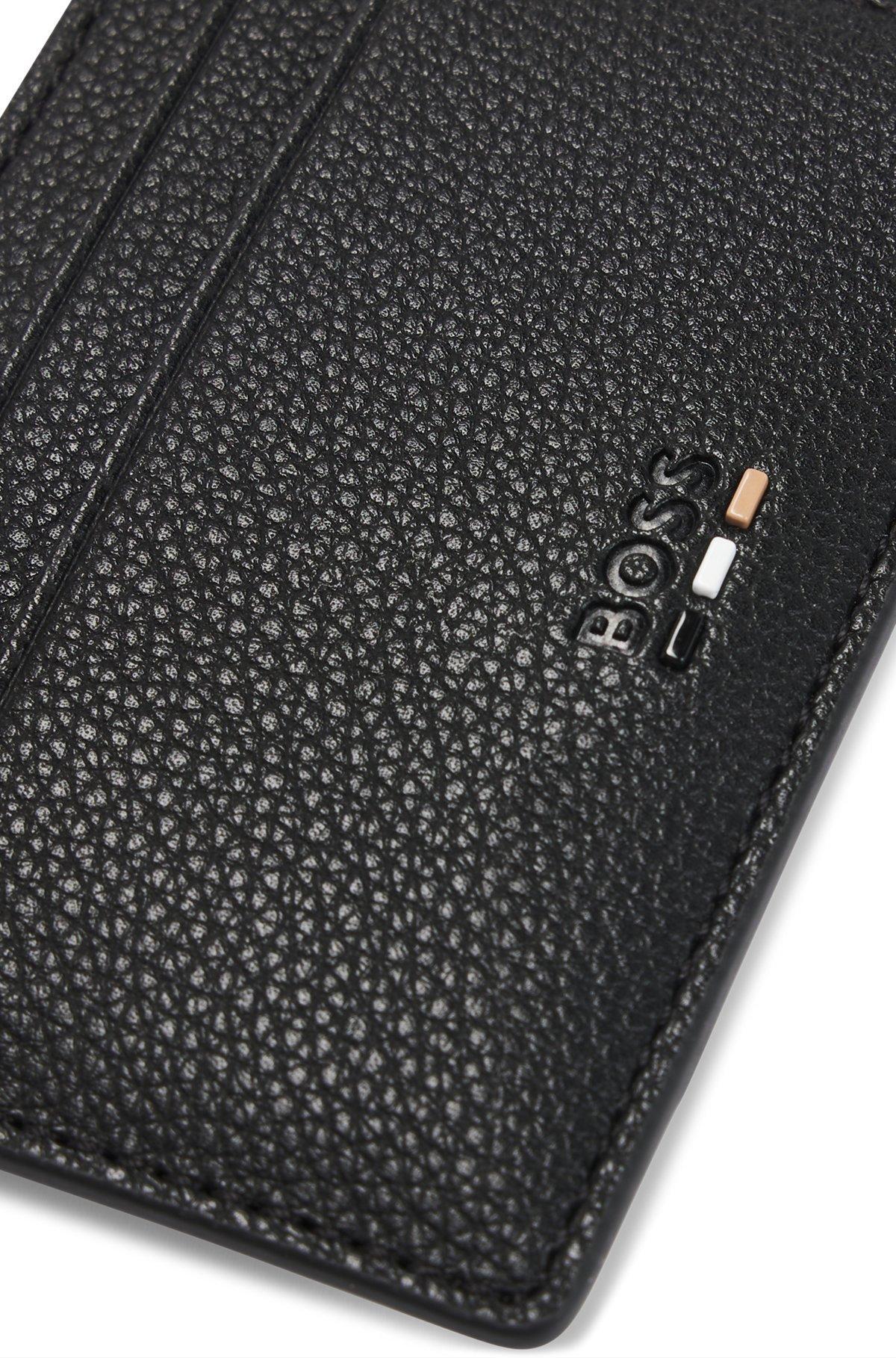 Grained faux-leather card holder with money clip Product Image