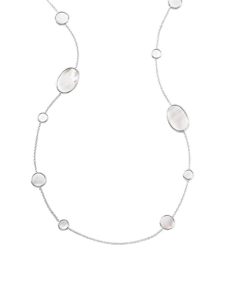 Womens Polished Rock Candy Sterling Silver & Mother-Of-Pearl Station Necklace Product Image
