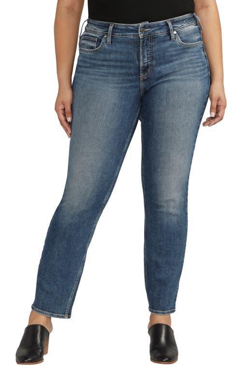Silver Jeans Co. Plus Size Suki Mid Rise Curvy Fit Straight Jeans W93413EAE389 (Indigo) Women's Jeans Product Image