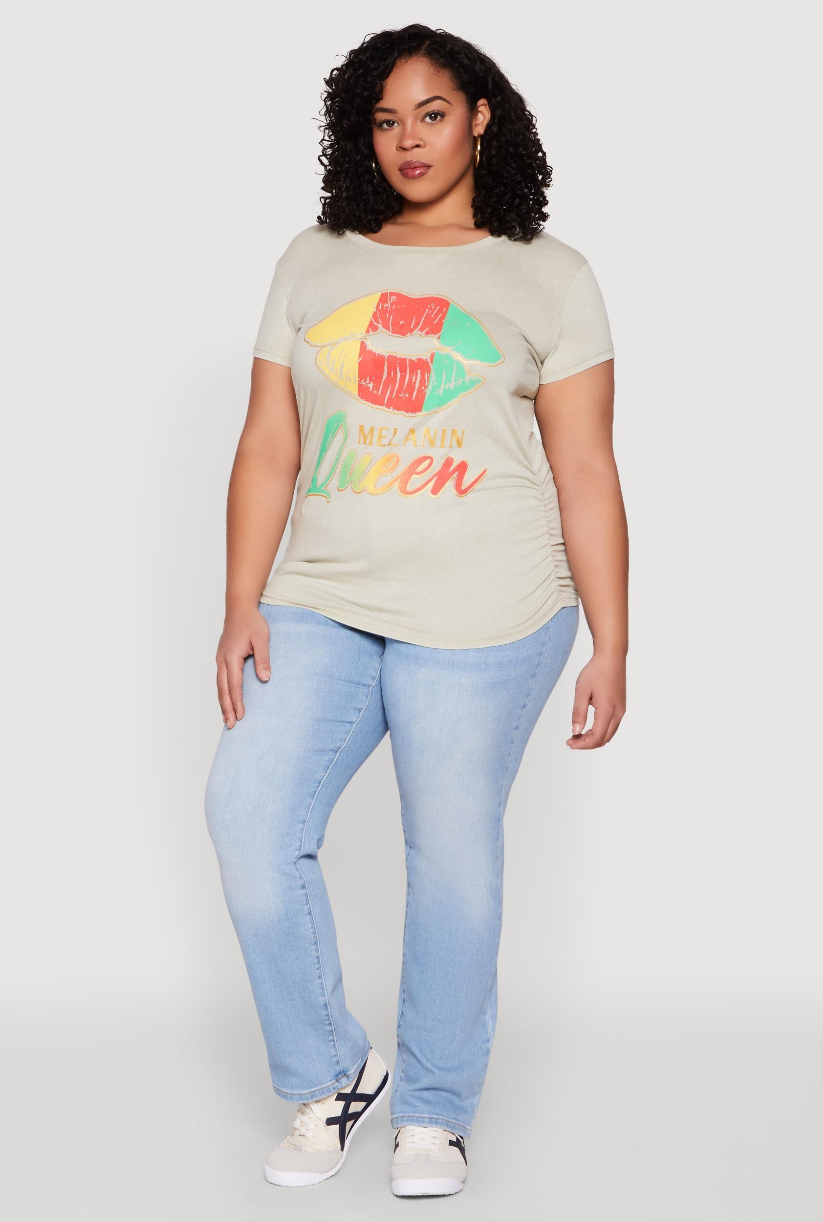 Womens Plus Size Melanin Queen Lip Graphic Tee Product Image