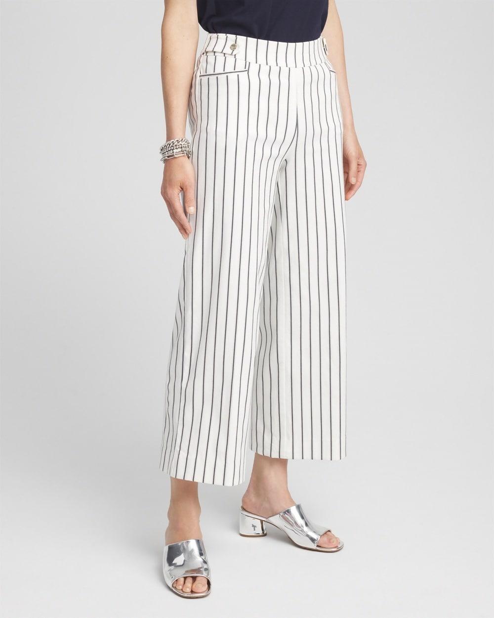 Petite Brigitte Double Stripe Wide Leg Crops Product Image
