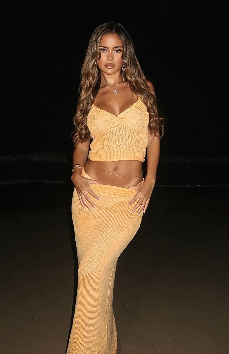 One Time Offer Crochet Maxi Skirt Sherbet Product Image