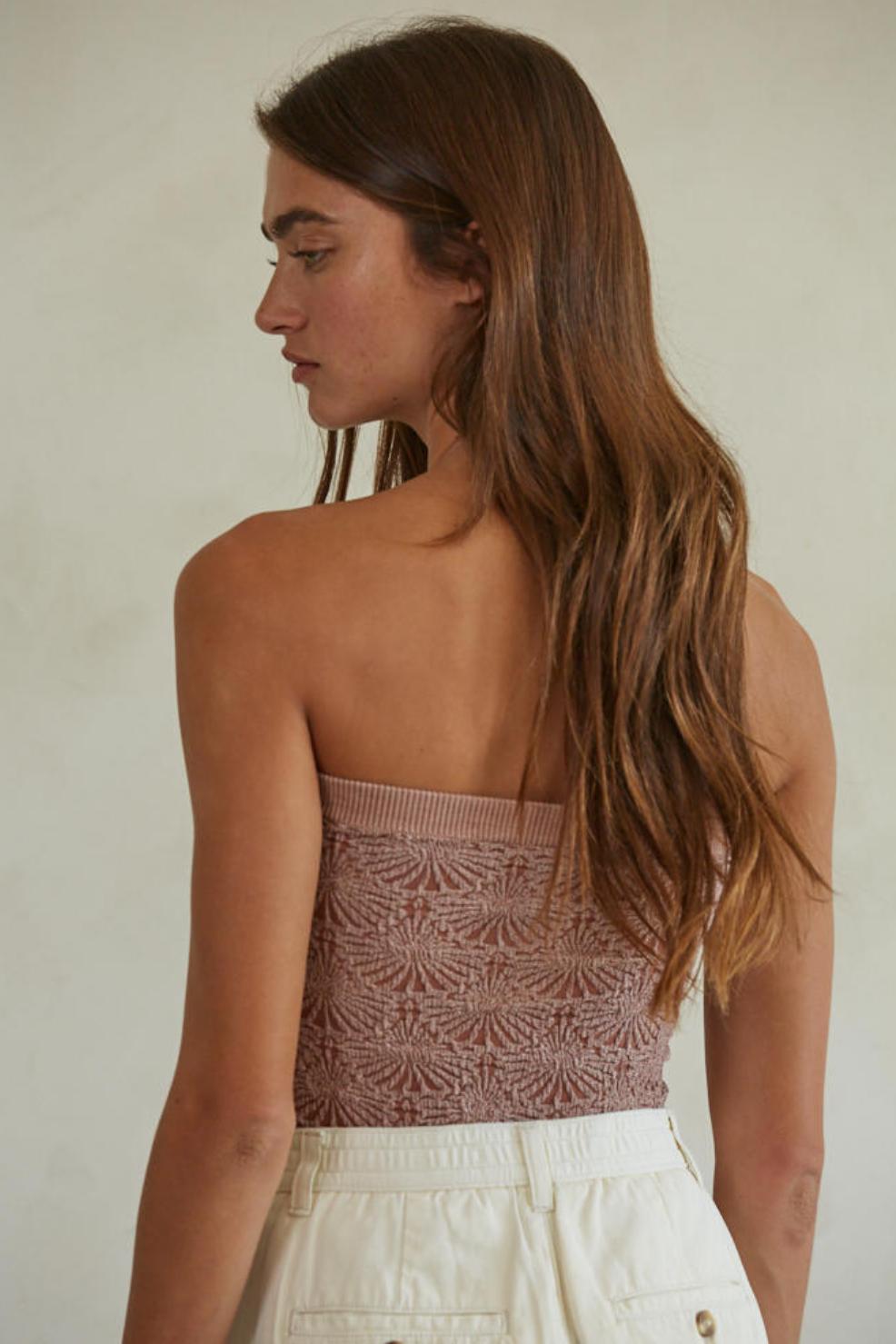 Cross That Line Jacquard Tube Top Product Image