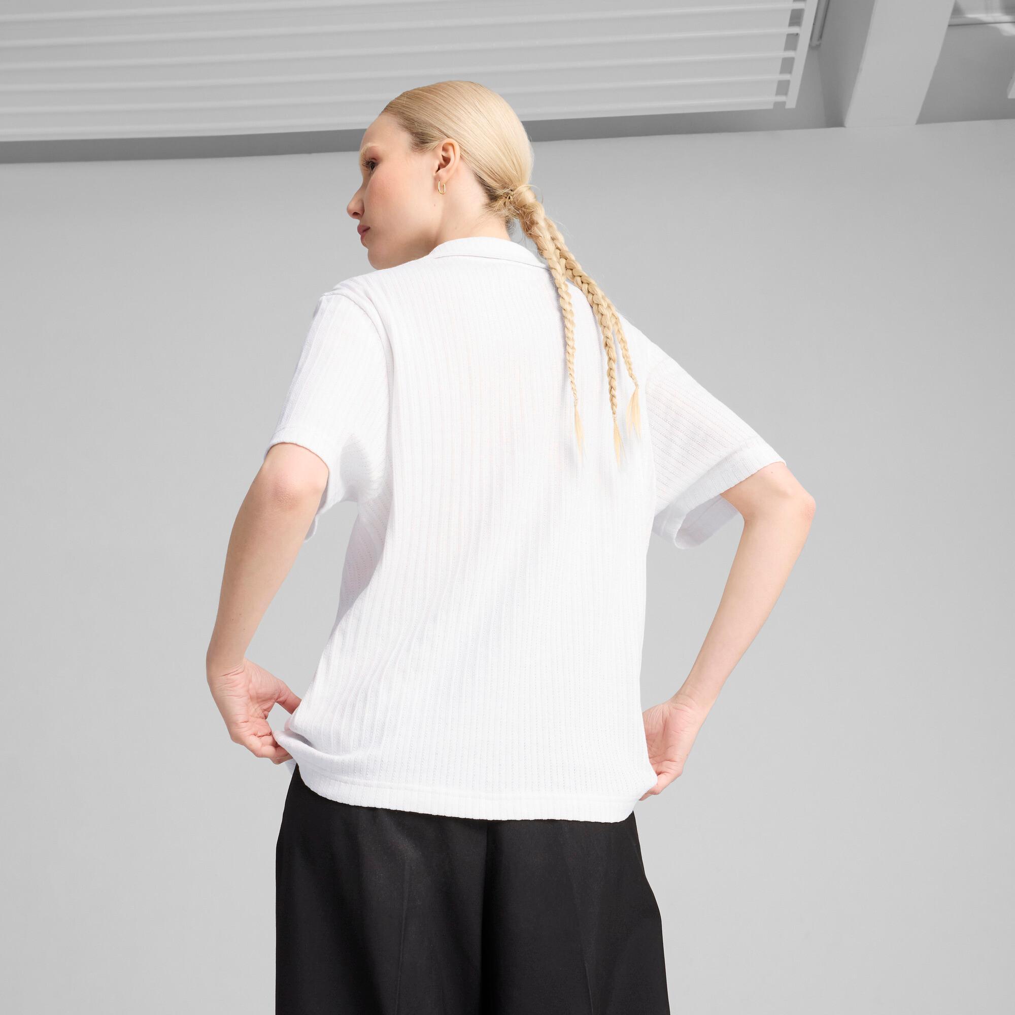 WARDROBE ESSENTIALS Women's Pointelle Shirt Product Image
