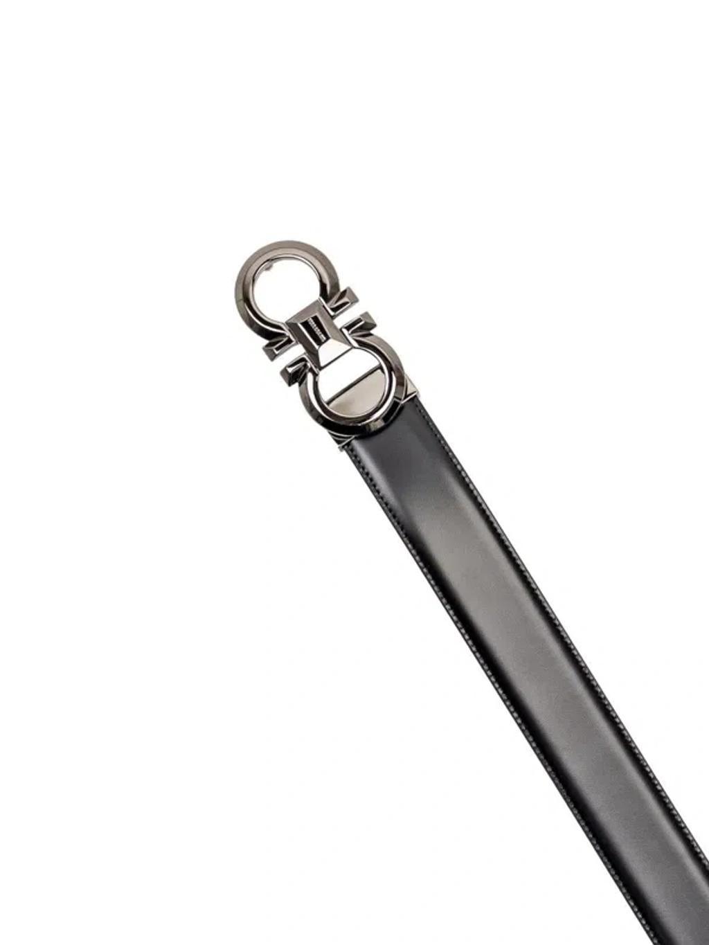 FERRAGAMO Gancini Reversible Belt In Black Product Image