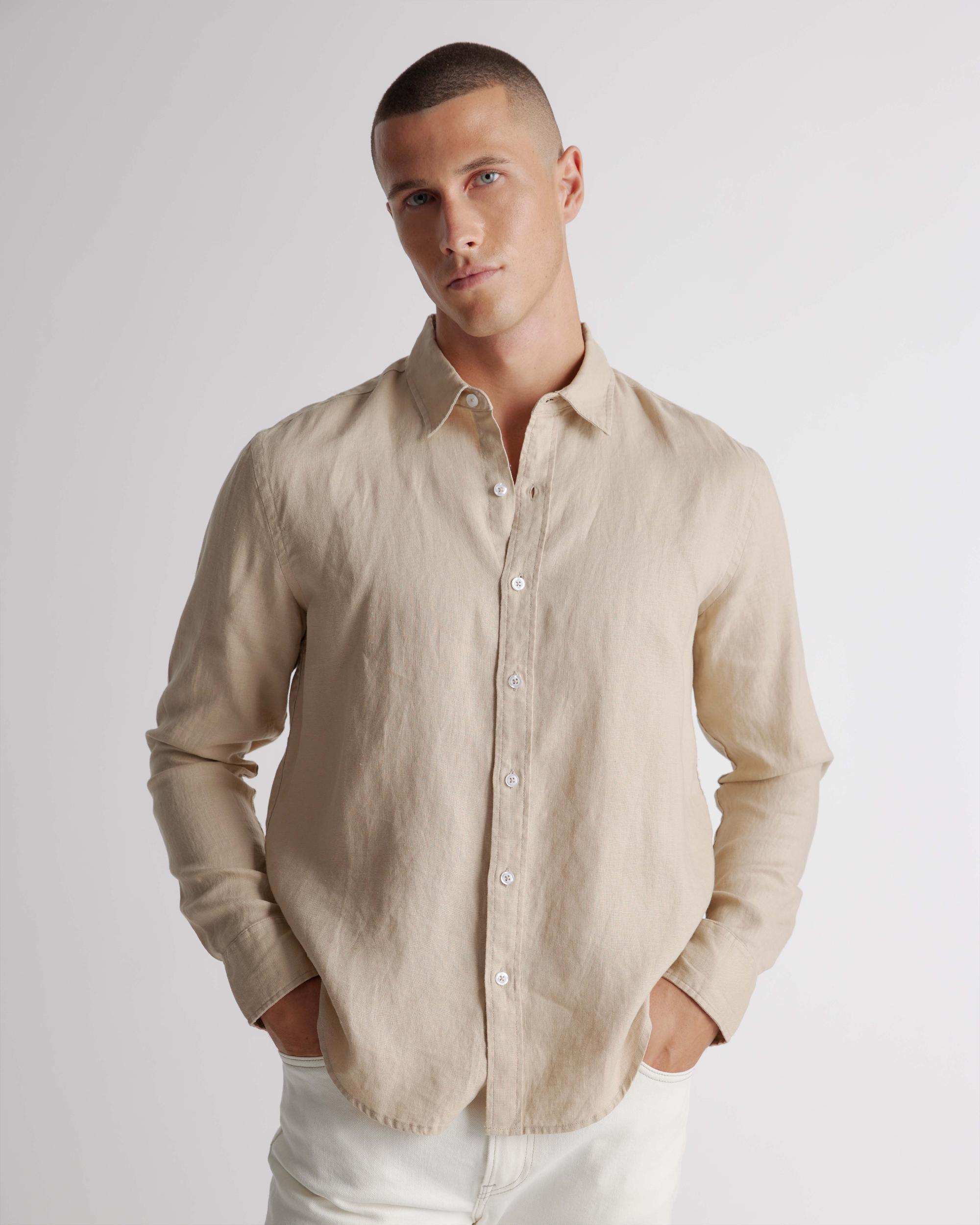 Quince | Men's 100% European Linen Relaxed Long Sleeve Shirt Product Image