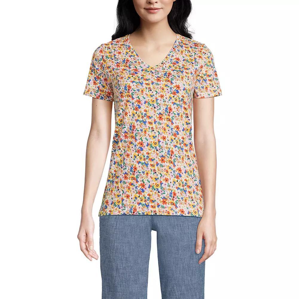 Women's Lands' End Relaxed-Fit Supima Cotton V-Neck Tee, Size: Small, Soft  Blue Product Image