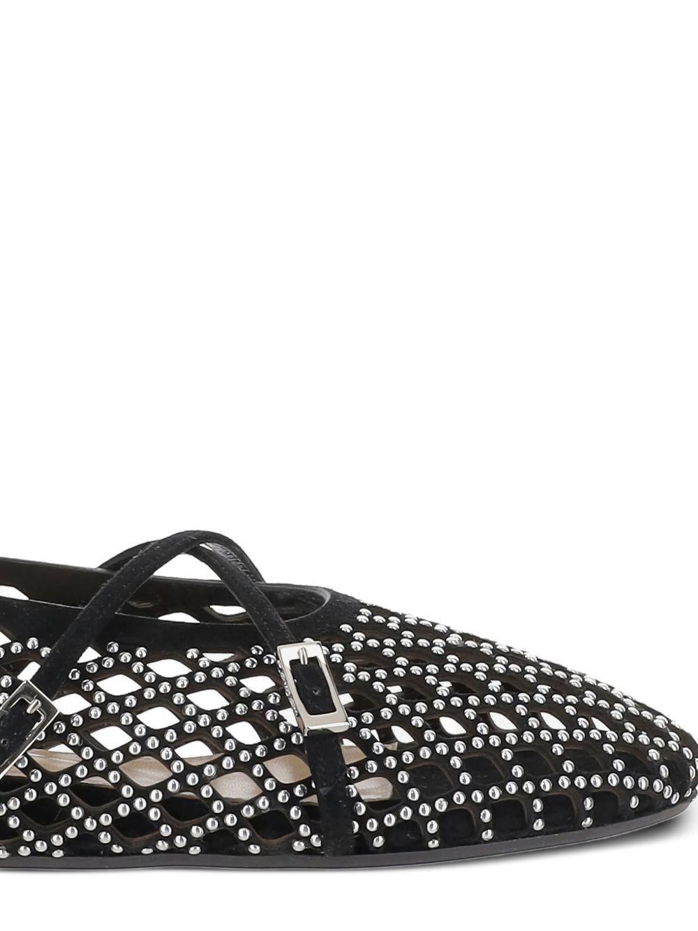 embellished leather ballet flats Product Image