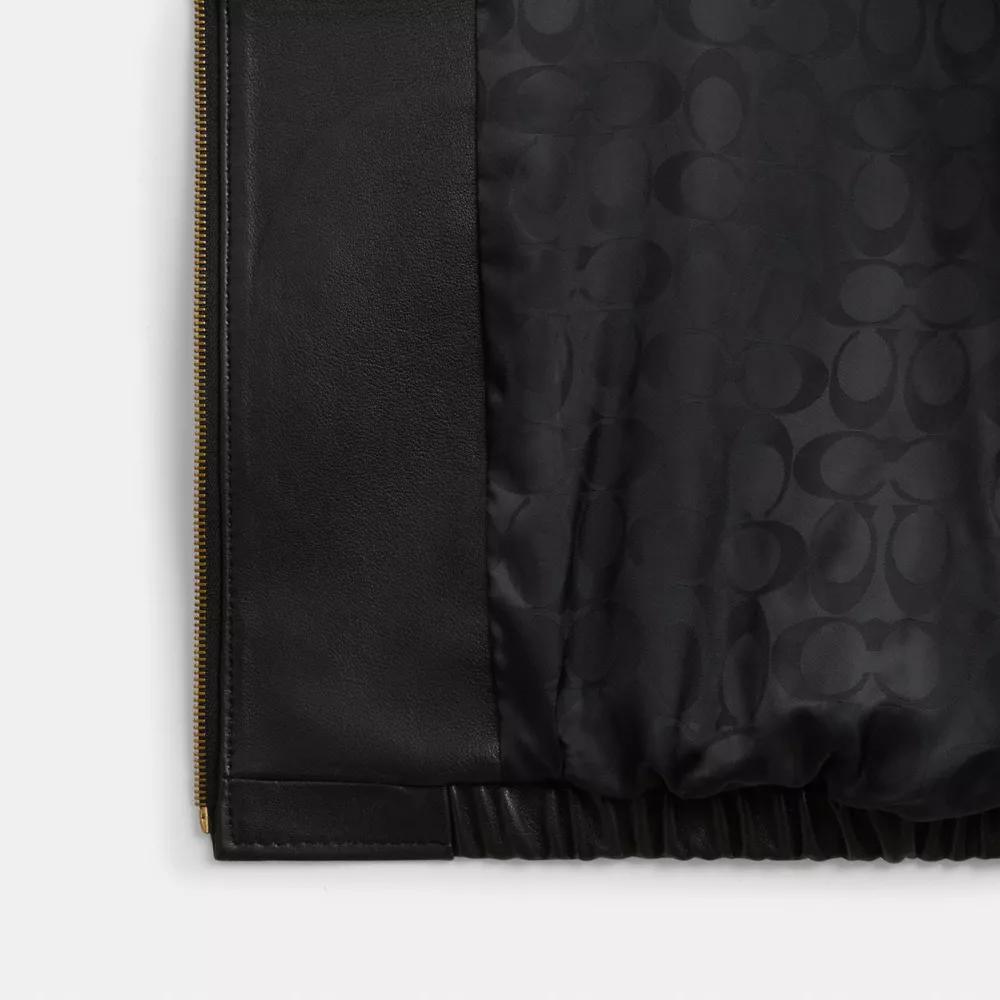 Heritage C Plaque Oversized Leather Jacket Product Image