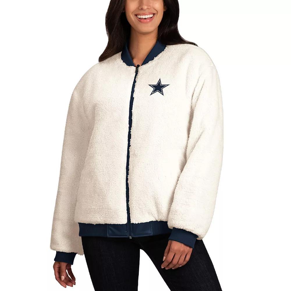 Women's G-III 4Her by Carl Banks Oatmeal/Navy Dallas Cowboys Switchback Reversible Full-Zip Jacket, Size: Medium, Team Product Image