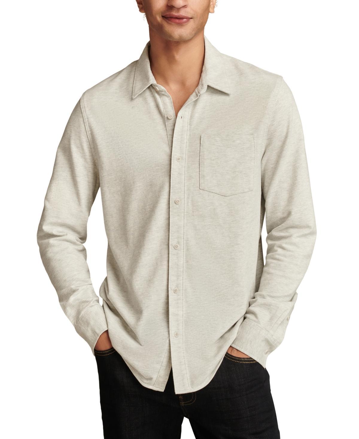 Lucky Brand Mens Knit Long Sleeve Button-Front Oxford Shirt Product Image