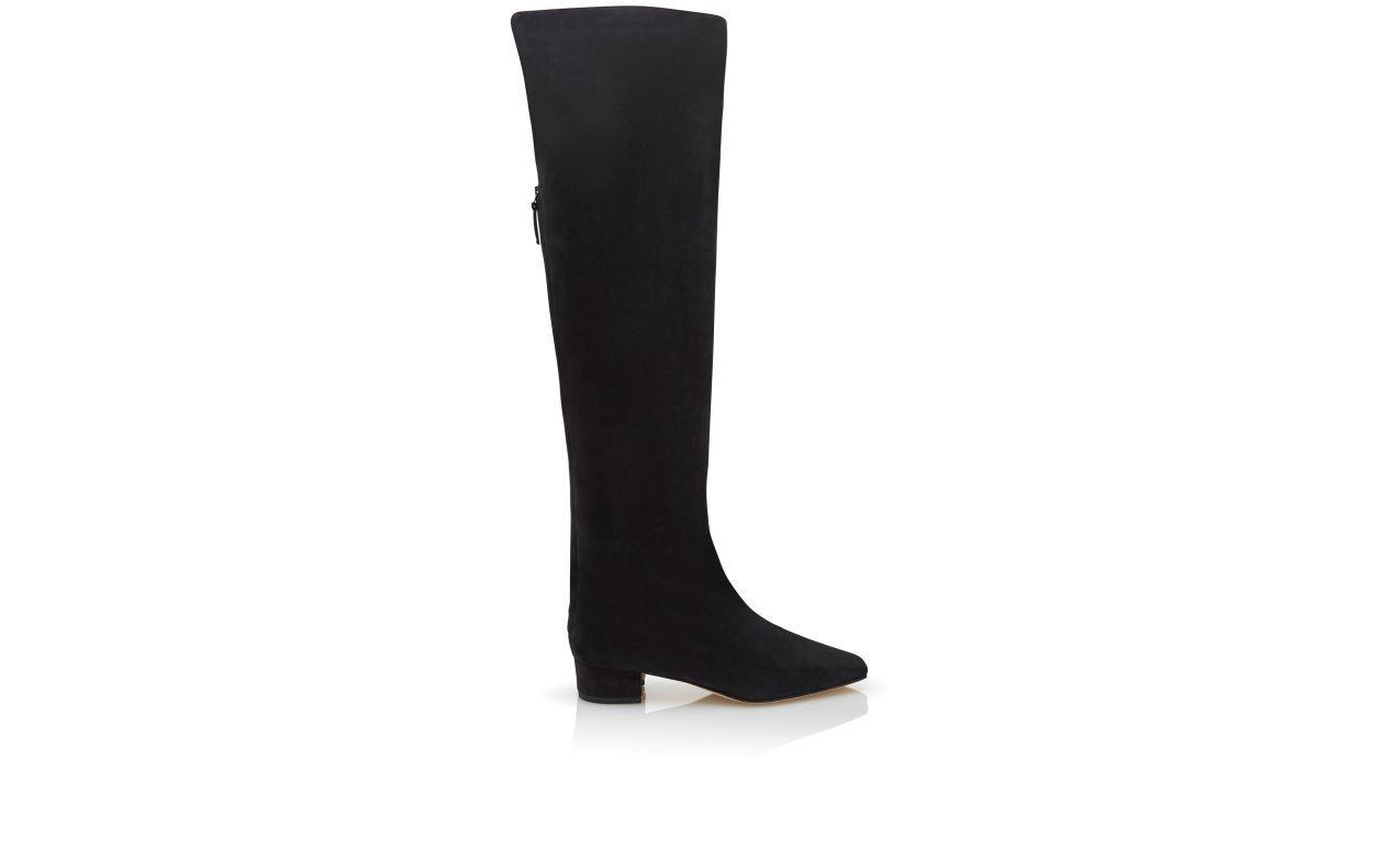 GORE Black Suede Knee High Boots Product Image