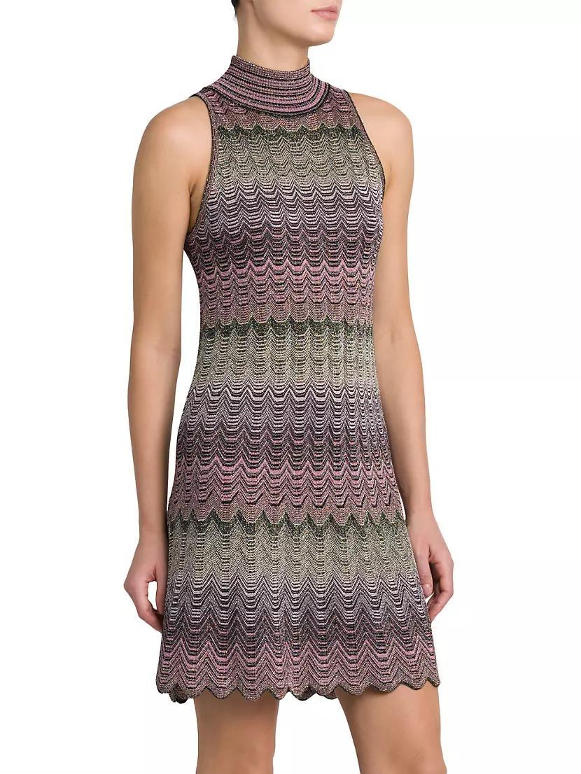 Chevron Turtleneck Minidress Product Image