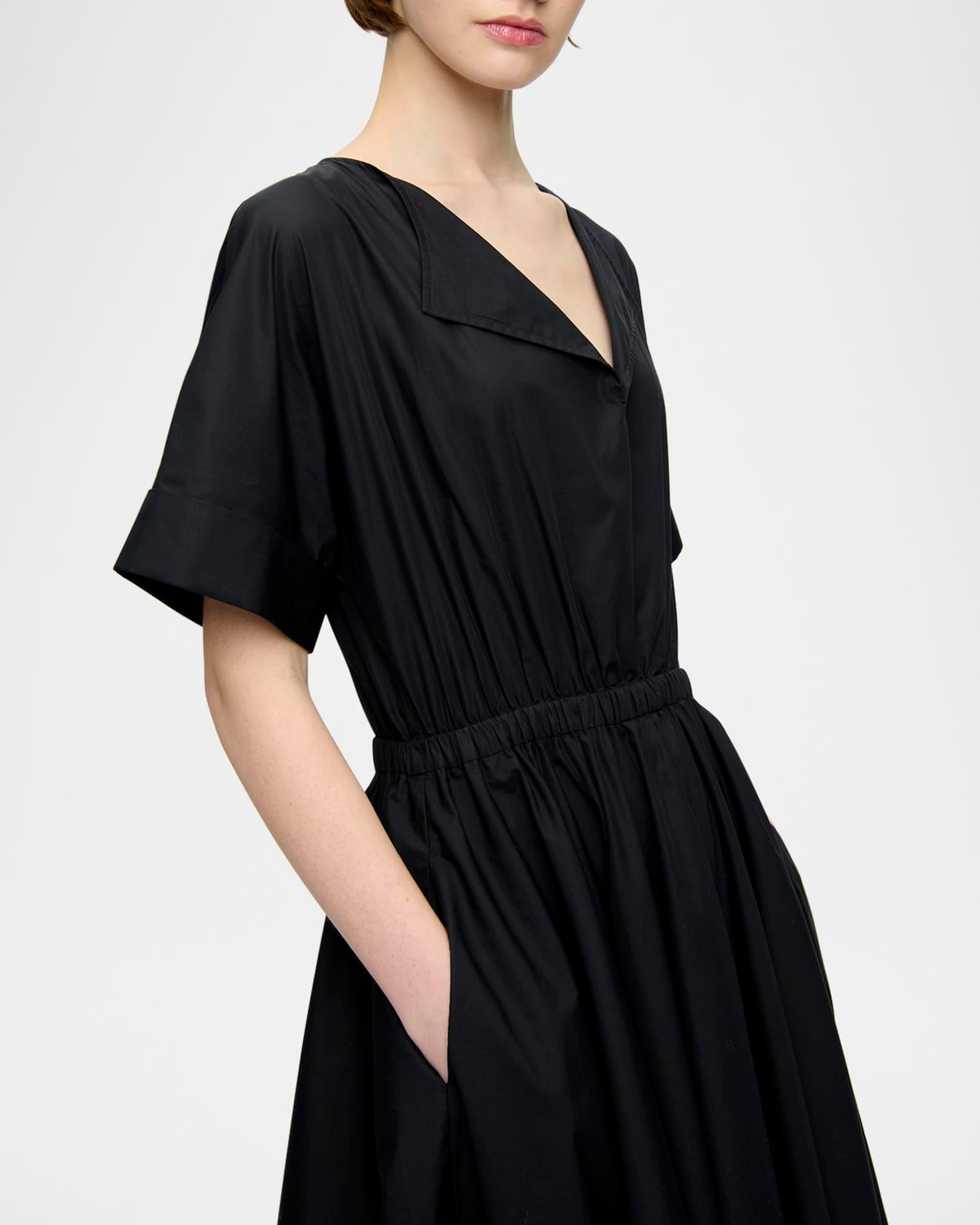 Beatrice Ruched Cotton Midi Dress Product Image