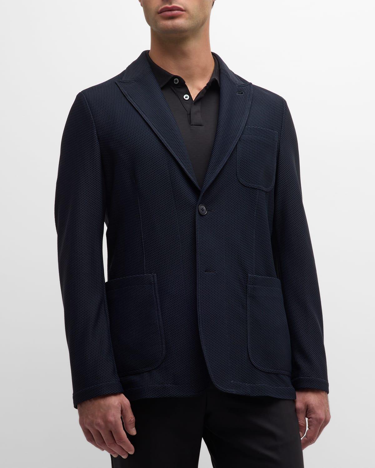 Mens Single-Breasted Rice Stitch Sport Coat Product Image