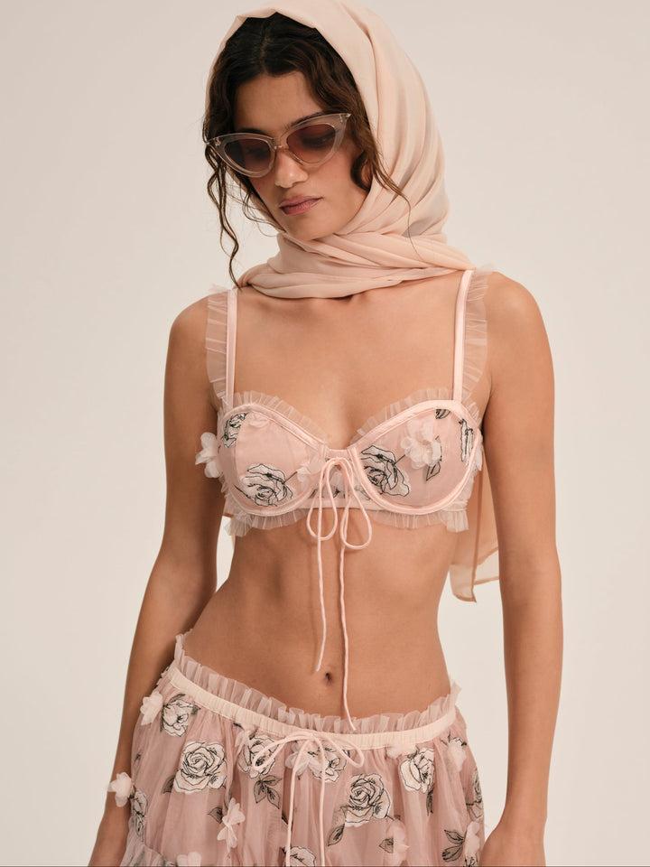 Blushing Rose Midi Skirt — Pink Product Image