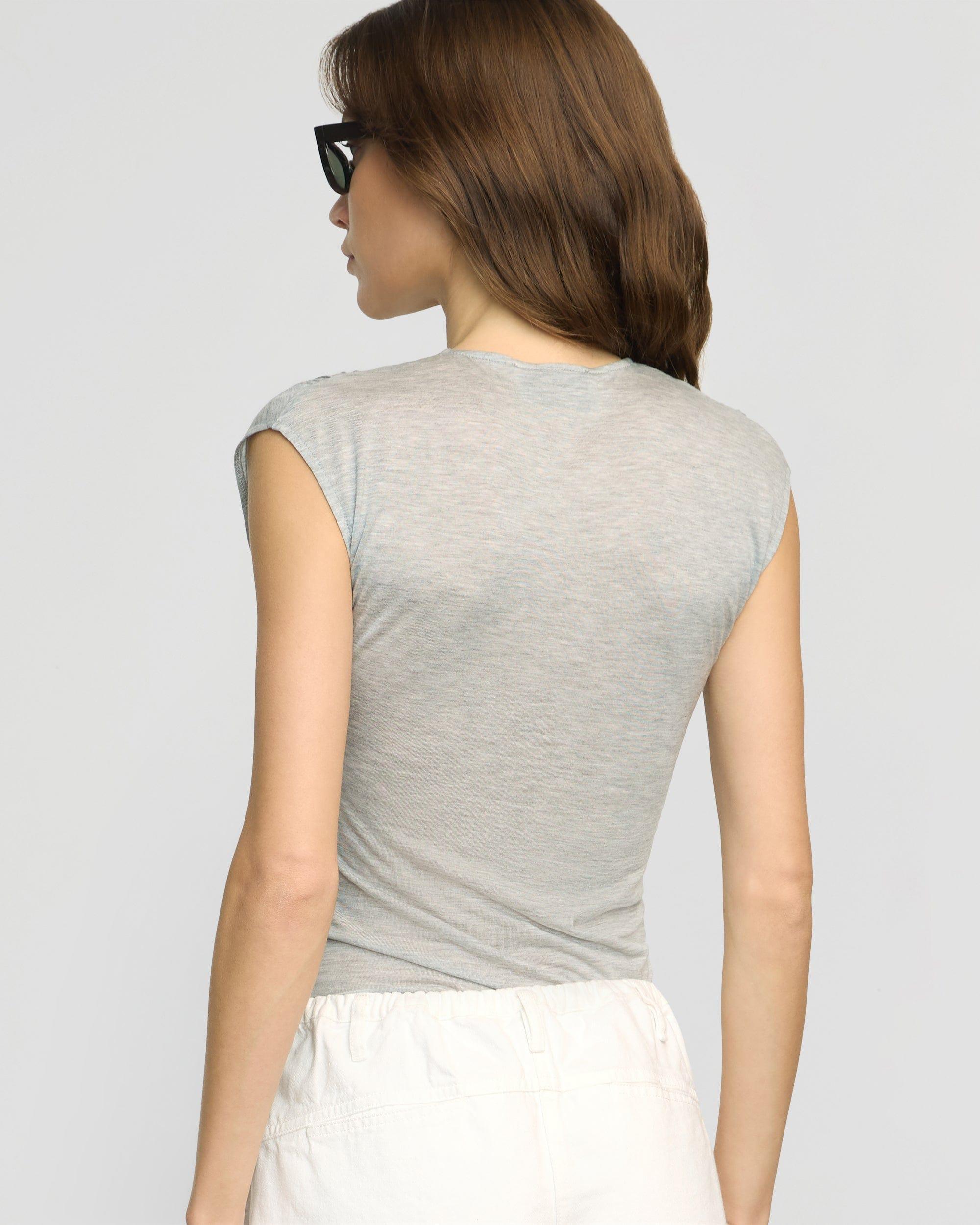 Lila Tencel Wrap-Neck Tee Product Image