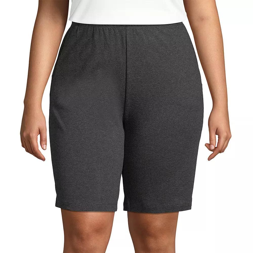 Plus Size Lands' End Sport Knit Pull-On Shorts, Women's, Size: 1XL, White Product Image