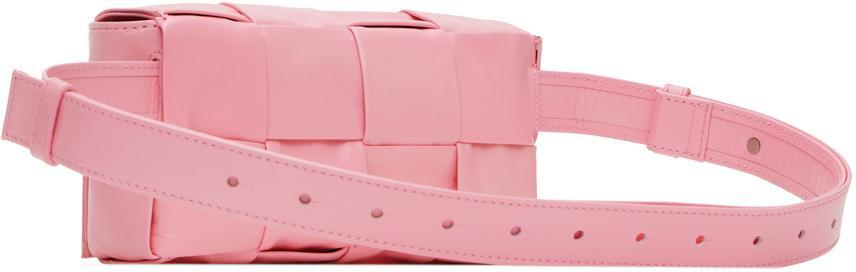 BOTTEGA VENETA Pink Cassette Belt Bag In 5834 Ribbon-silver Product Image