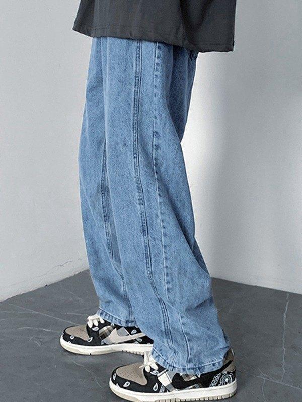 Men's Vintage Washed Loose Jeans Product Image
