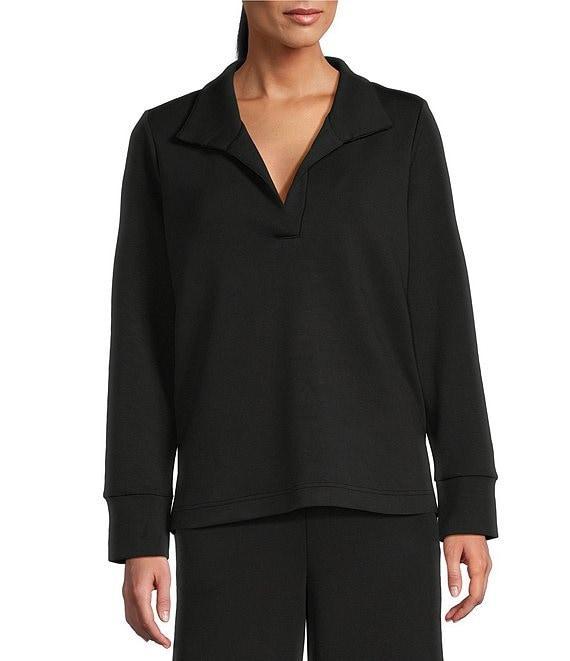 Tommy Bahama Palm Voyage Knit 4-Way Stretch Johnny Collar Long Sleeve Sweatshirt Product Image