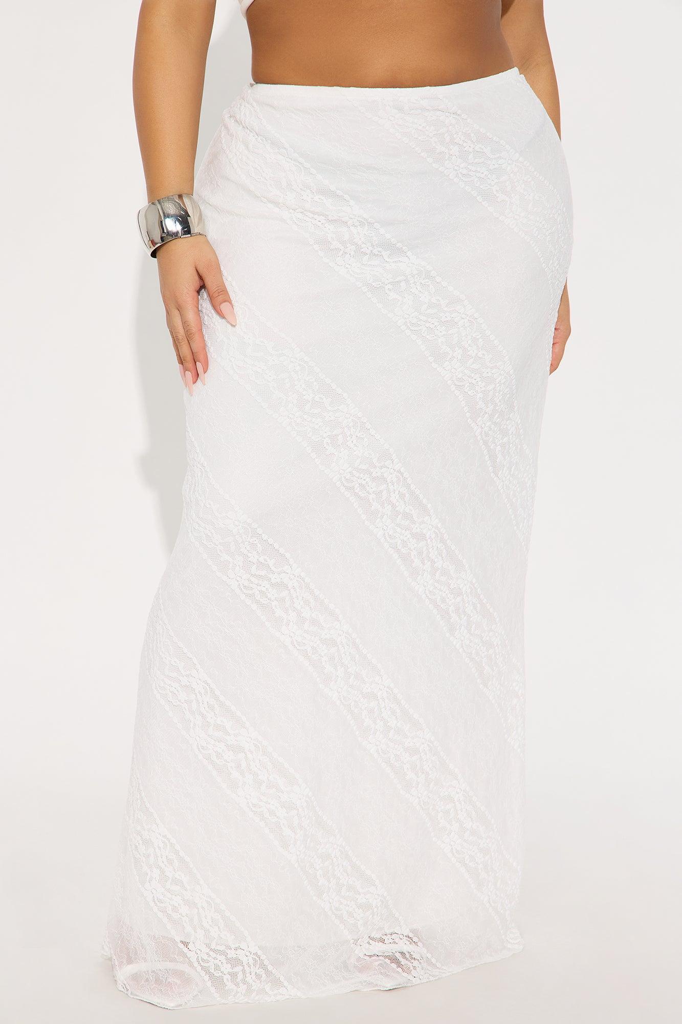 Sweet Sensation Lace Maxi Skirt - Cream Product Image